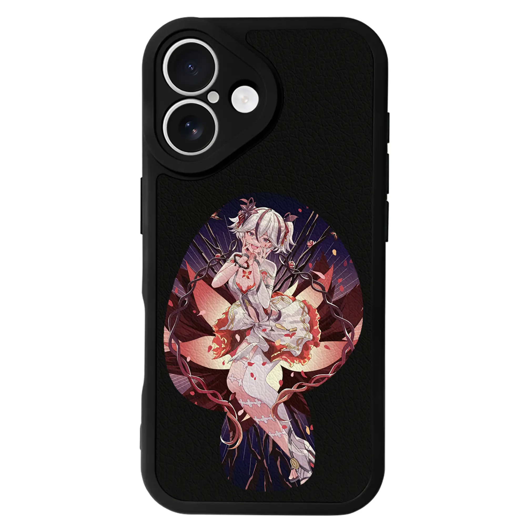 鳴潮 グッズ ツバキ - IPhone 16シリーズ対応 ・ シリコンスマホケース ・ レザー調 ・ 高精度フィット ・ 耐衝撃 ・ ワイヤレス充電対応 ・ 精密カット